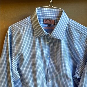 Thomas Pink Blue Dress Shirt Classic Style